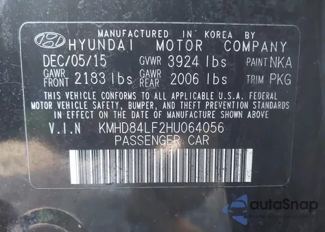 2017 Hyundai Elantra Se z USA, uszkodzony, nr VIN KMHD84LF2HU064056
